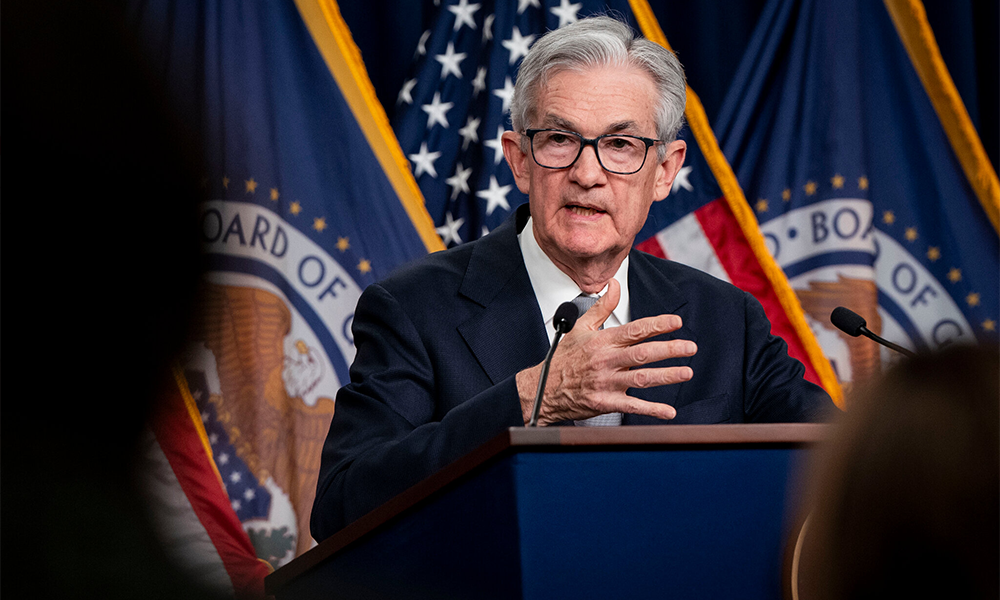 Federal Reserve Chair Jerome Powell speaking about potential rate cuts